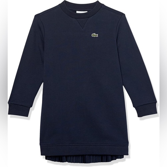 Lacoste Other - Lacoste Girls' Pleated Back Cotton Fleece Dress Navy Size 8